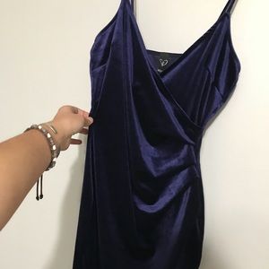 velvet blue/purple mini dress